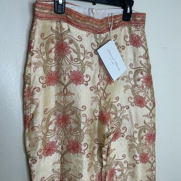 NWT Savannah Morrow Ahimsa Pants in Orla Printed Silk Dupioni Flared size Medium - Picture 2 of 14